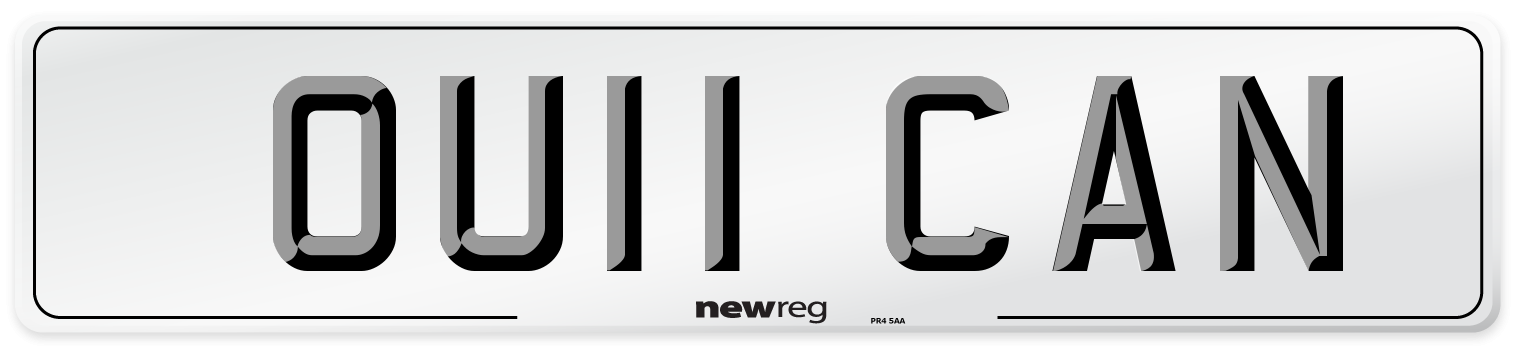 OU11 CAN Number Plate from New Reg